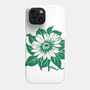 Green and White Floral Elegance Graphic Design No. 520 Phone Case