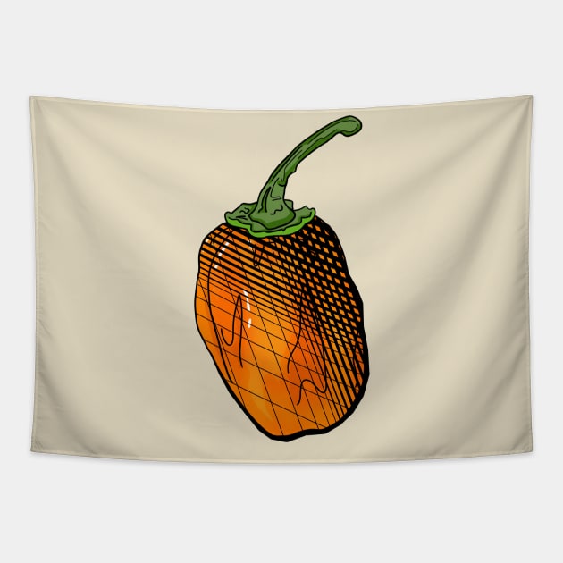 Habanero Chilli Pepper Sticker Spicy Hot Jalapeno Carolina Reaper Tapestry by MojoCoffeeTime