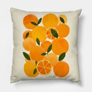 Still life of summer mediterranean oranges Pillow