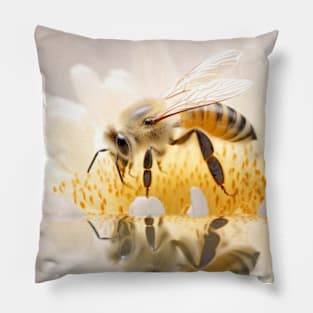 Bee Flower Nature Serene Tranquil Peace Pillow