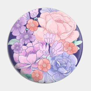 90s Watercolor Floral Overload Pin