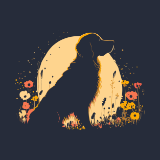 Women's Golden Retriever Lover Dog Owner Wildflower art T-Shirt