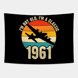 Aircraft Pilot born 1961 60th Birthday Gift Airplane Plane B-17 Bomber Tapestry