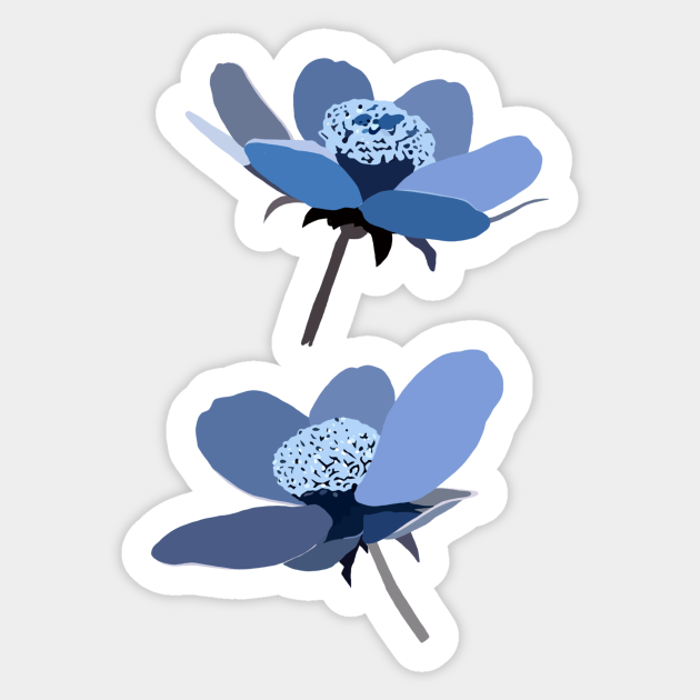 Blue Flowers Blue Flowers Sticker  TeePublic