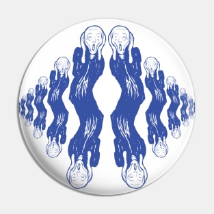 The Scream Blue Diamond Argyle Like Pattern Pin