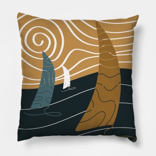 Sailors on the Sea - Sea Landscape Pillow