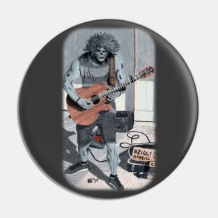 Wight Playing Guitar Fantasy Illustration Pin