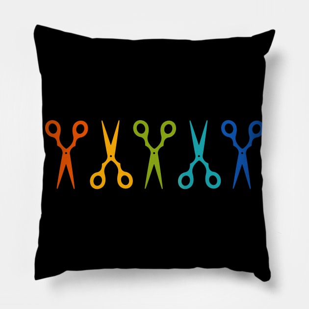 Rainbow Scissors Pillow by XOOXOO