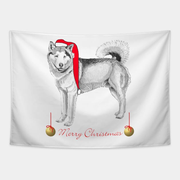 Alaskan malamute - christmas Tapestry by doggyshop