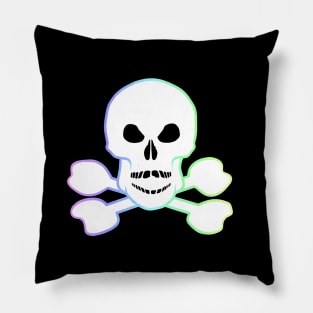 White Skull And Crossbones Pillow