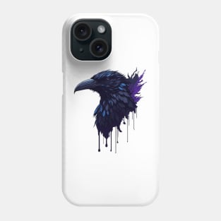 Gothic Mystical Raven Head Abstract Design Phone Case