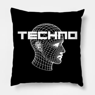 techno head design Pillow