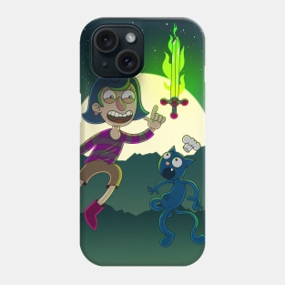 Green Fire Sword Print Phone Case