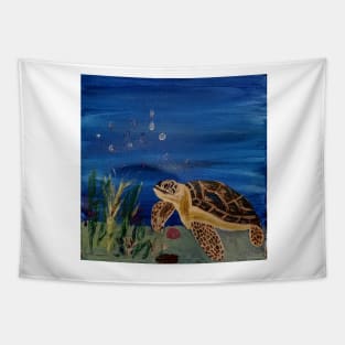 Sea turtle in the ocean Tapestry