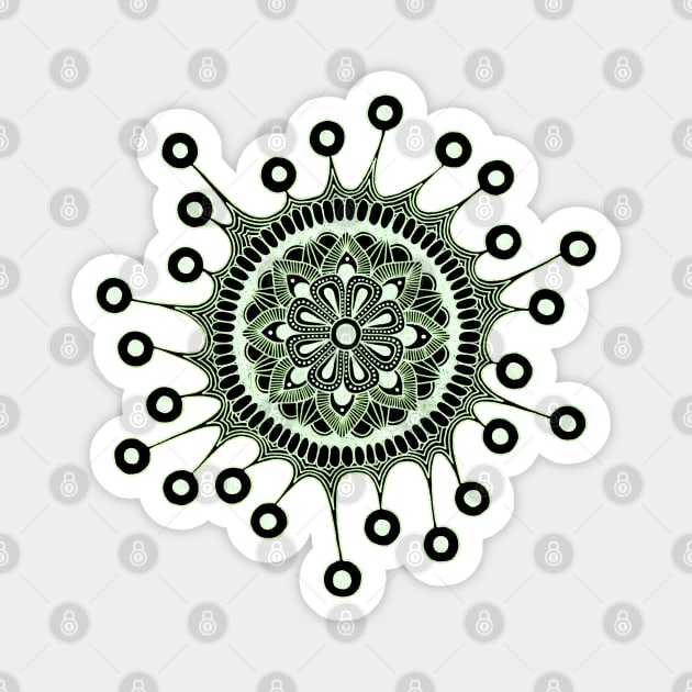 Virus Mandala (Inverted green) Magnet by calenbundalas