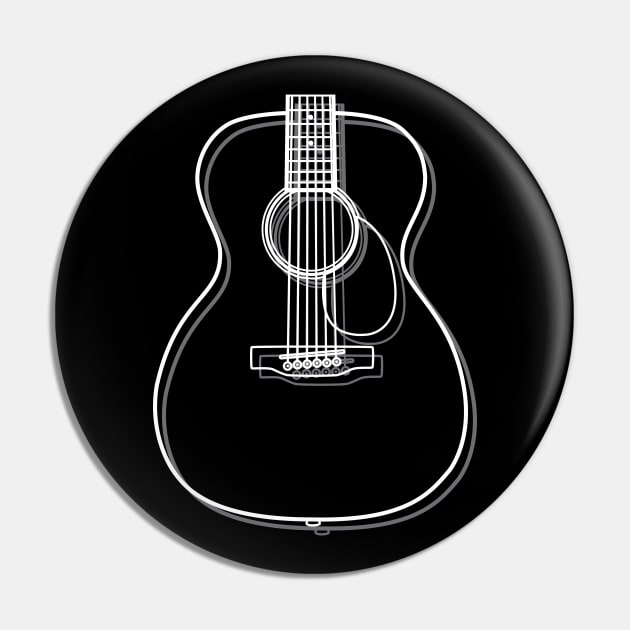 Concert Style Acoustic Guitar Body Outline Dark Theme Pin by nightsworthy