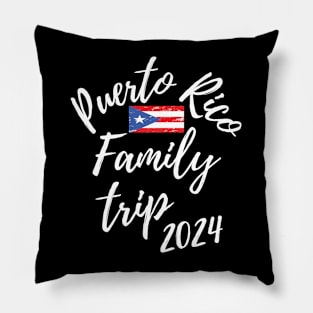 Puerto Rico Family Trip 2024 Caribbean Vacation Fun Matching Group Design Pillow