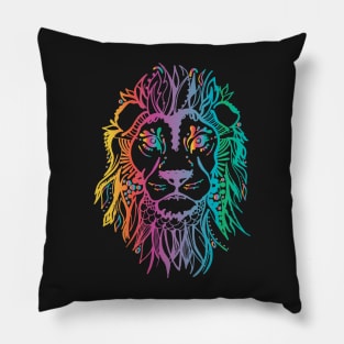 fierce_lion_rainbow Pillow