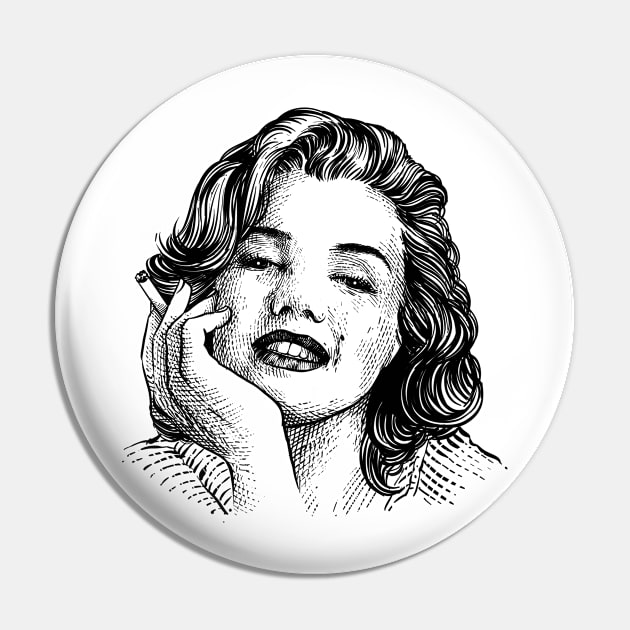 marilyne monroe vintage hand drawing illustration design Pin by ROCKHOPPER