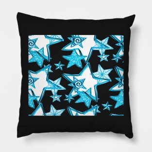 Light Blue Star Pattern Pillow