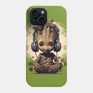 Baby Groot with Headphones Phone Case