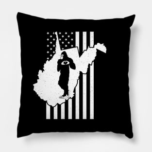 West Virginia Bigfoot American Flag Pillow