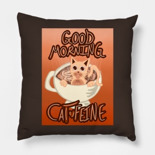 Good Morning Cat•Feine V35 (Steamy Coffee) Pillow