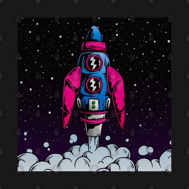 Rocket in space by TheSkullArmy