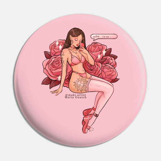 St Valentine day girl Pin by Maki.artist