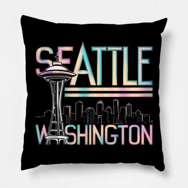 Seattle Washington Pillow by Moulezitouna