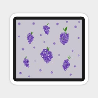 Grapes watercolor different shapes purple grapes fruit pattern Magnet