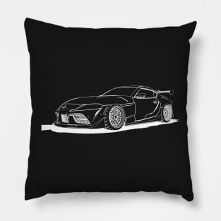 Supra JDM Wireframe Front Black Drawing Pillow