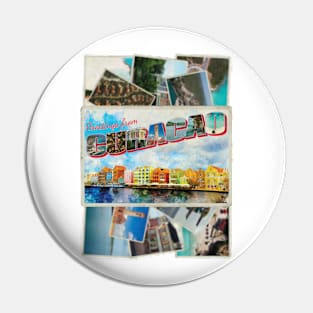 Greetings from Curacao Vintage style retro souvenir Pin