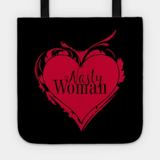 NASTY WOMAN Art Heart message Tote