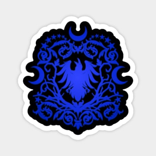 Blue Moon Raven Damask Magnet