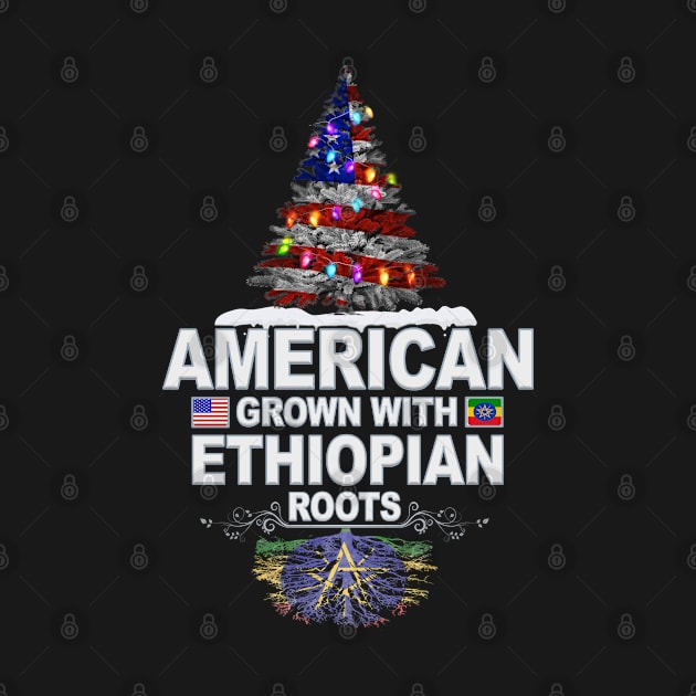 Christmas Tree  American Grown With Ethiopian Roots - Gift for Ethiopian From Ethiopia by Country Flags