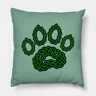 Celtic Knot Dog Paw Print Pillow