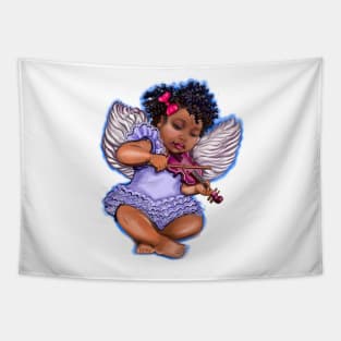 Cute Baby Cherub with Violin - Angel Tapestry