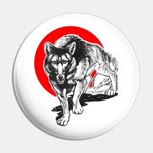 Wild wolf Pin