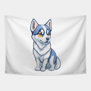 Pastel Siberian Cute Husky Dog Tapestry