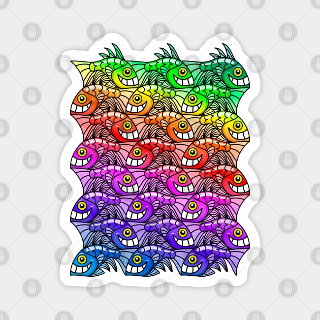 Rainbow fish Escher style Magnet by Maxsomma