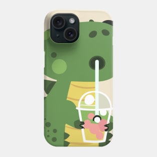 Cute Baby Dinosaur drinks Shake Phone Case