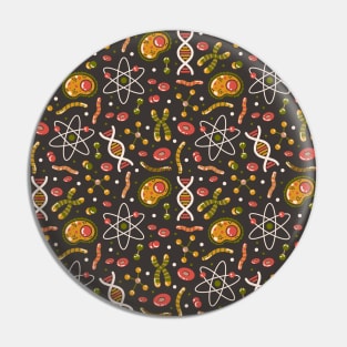 Molecules and Atoms Pattern on Brown Pin