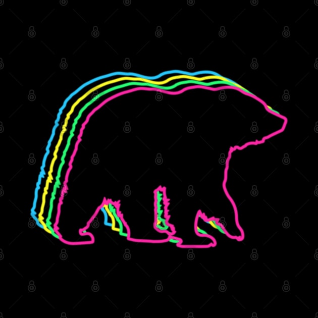 Bear 80s Neon by Nerd_art