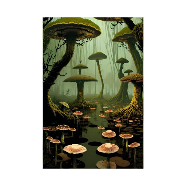 Macabre Mushroom Forest by EsoteraArt