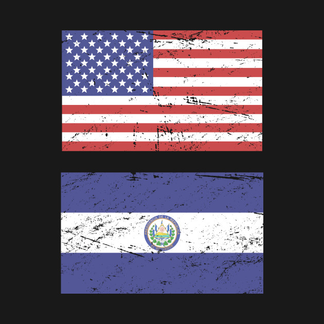 United States Flag & El Salvador Flag - El Salvador - T-Shirt