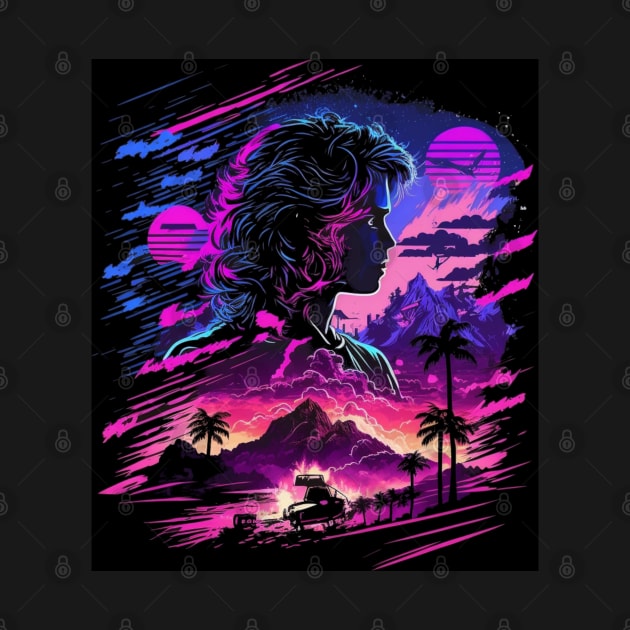 Synthwave retro futuristic person woman abstract design by SJG-digital