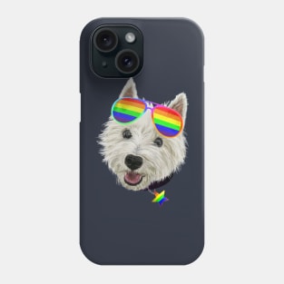 Gay Pride Westie LGBT Dog Sunglasses Phone Case