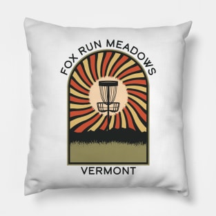 Fox Run Meadows Vermont | Disc Golf Vintage Retro Arch Mountains Pillow