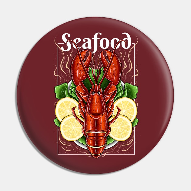 Lobster Seafood Pin by Febru Danar Surya